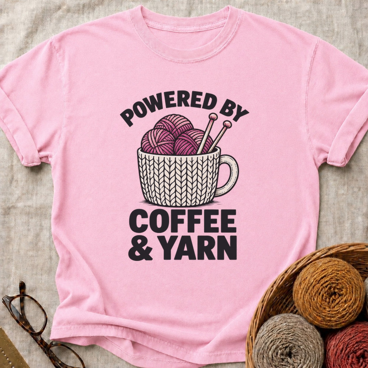Coffee And Yarn T-Shirt in Blossom