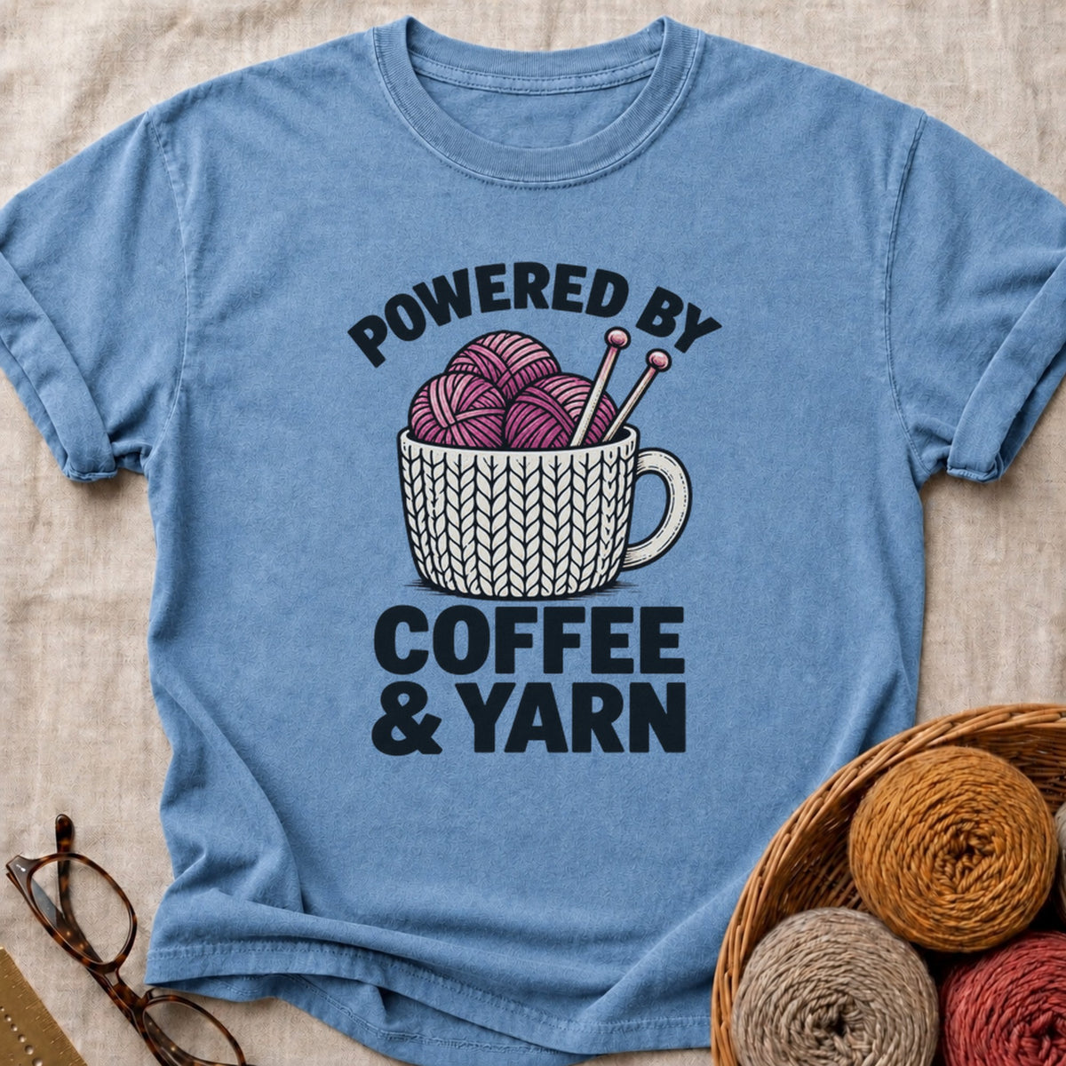 Coffee And Yarn T-Shirt in Blue Jean