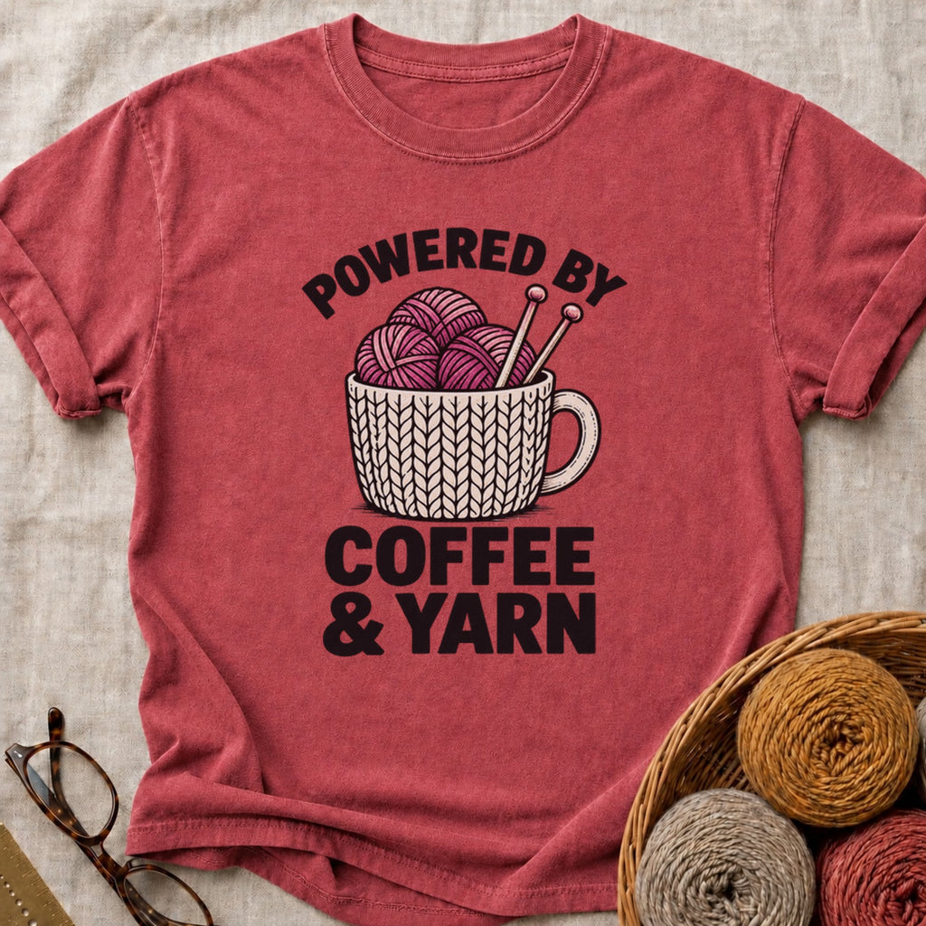 Coffee And Yarn T-Shirt in Brick