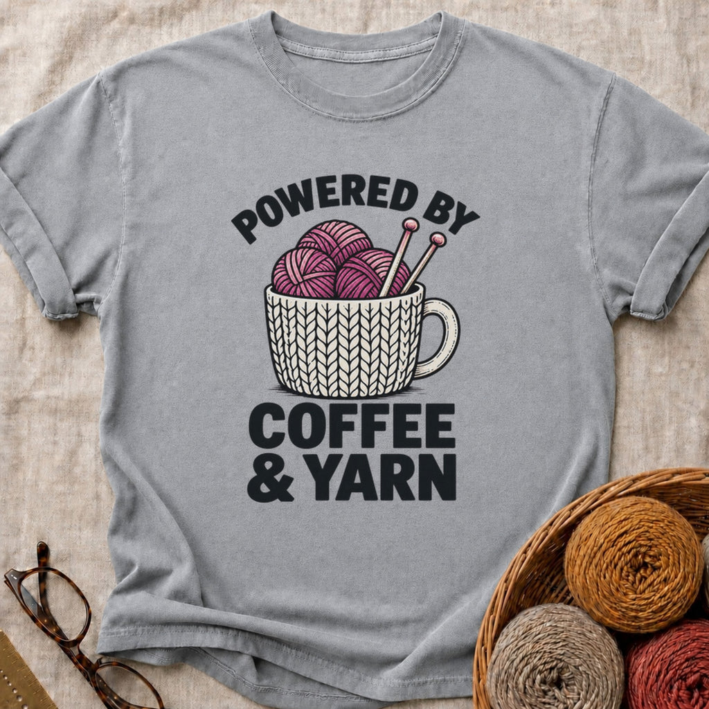 Coffee And Yarn T-Shirt in Grey