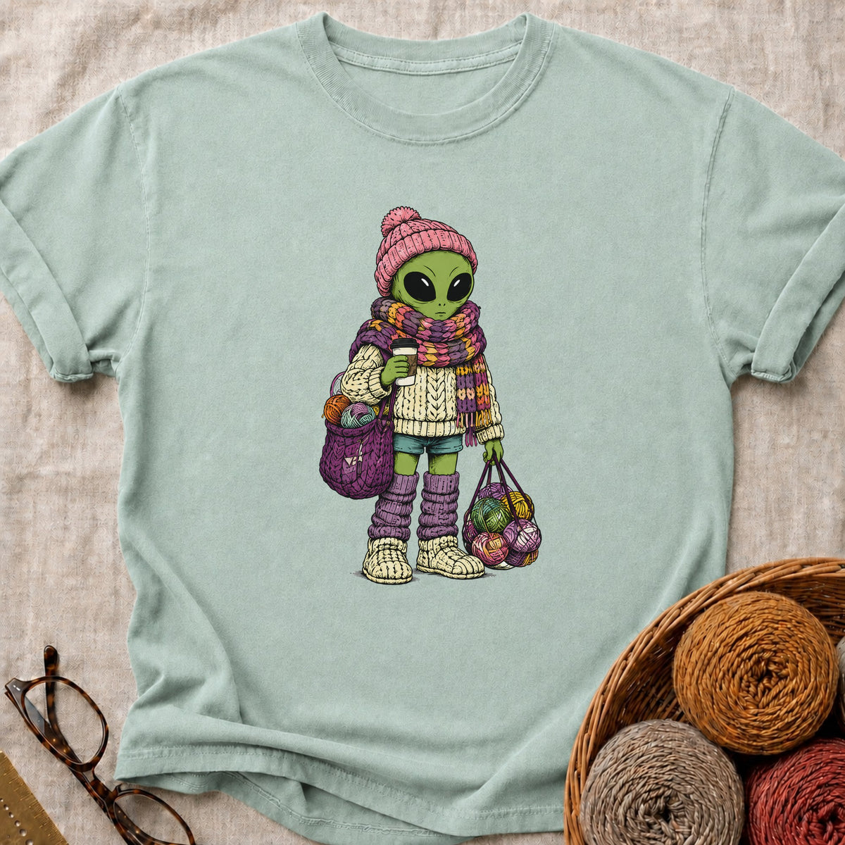 Cosmic Knitter T-Shirt in Bay
