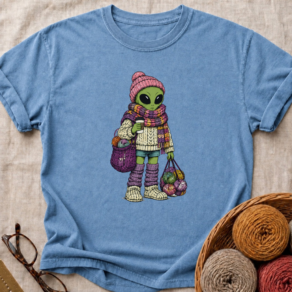 Cosmic Knitter T-Shirt in Blue Jean