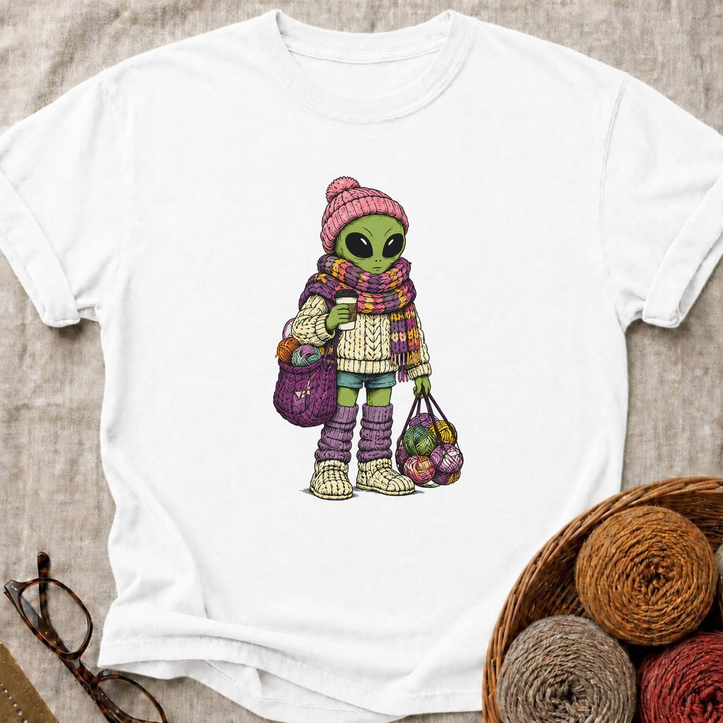 Cosmic Knitter T-Shirt in White