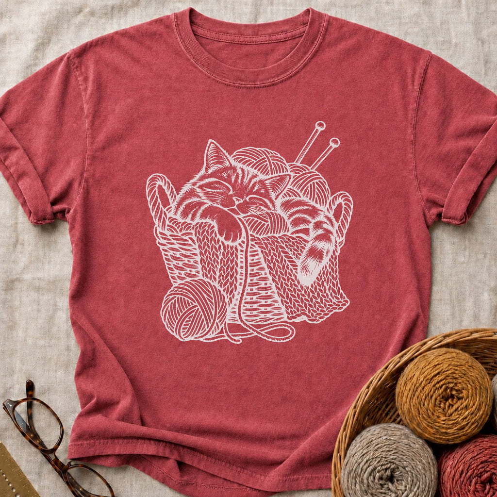 Cozy Cat T-Shirt in Brick