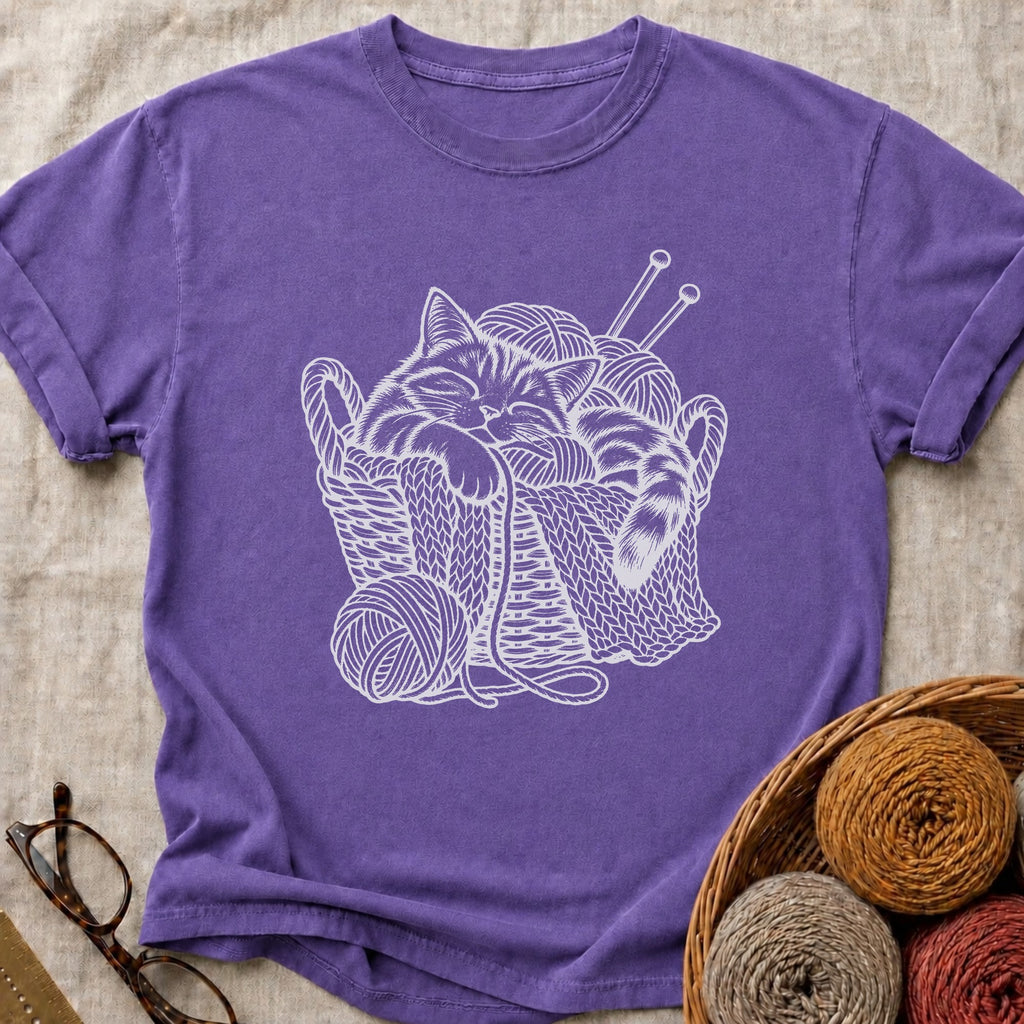 Cozy Cat T-Shirt in Grape