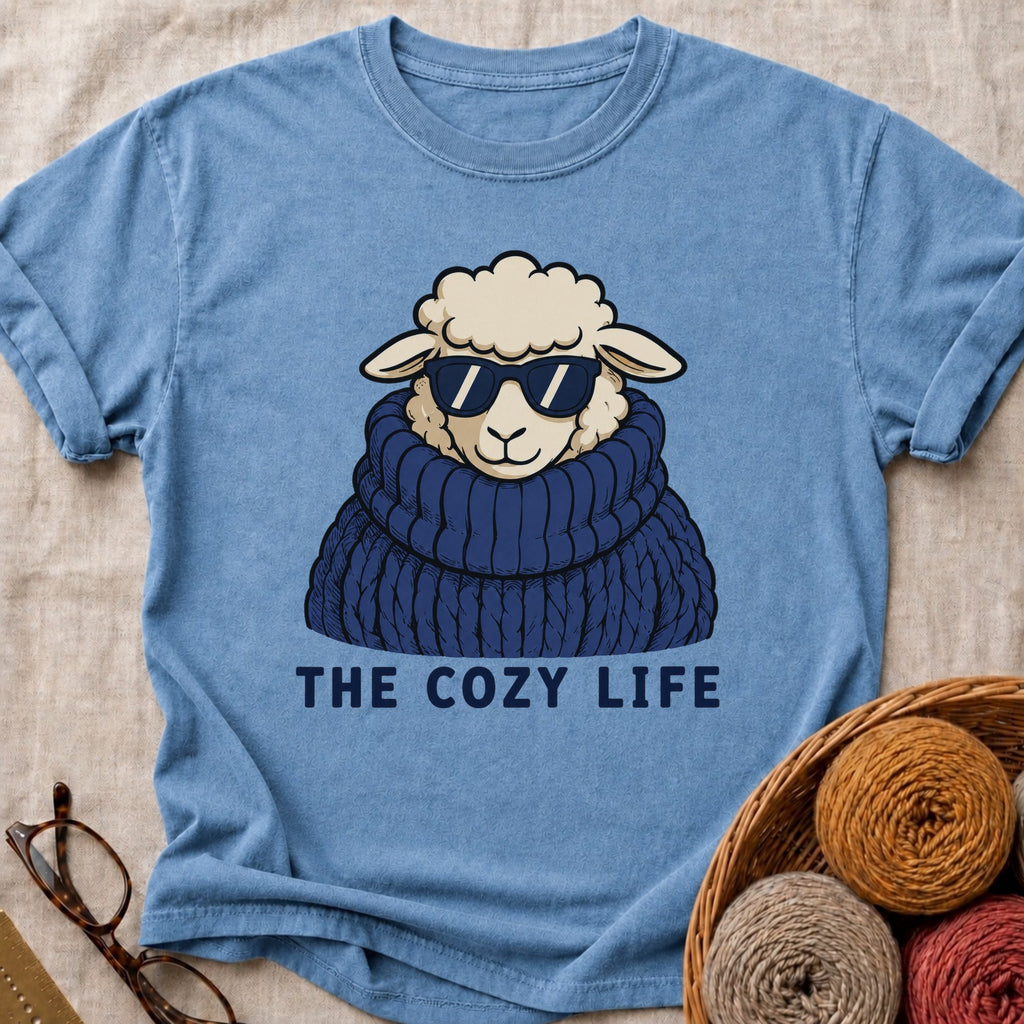 Cozy Life T-Shirt in Blue Jean