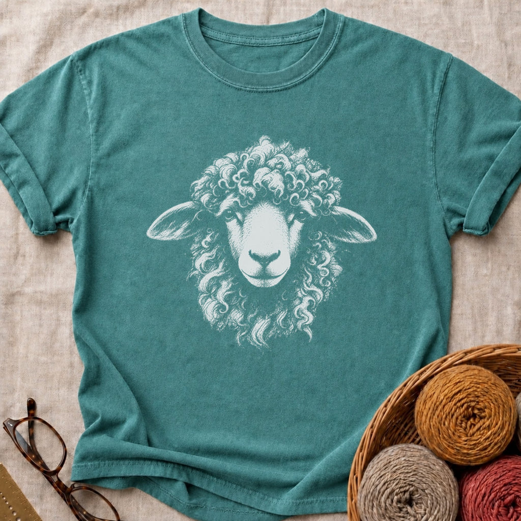Curly Sheep T-Shirt in Blue Spruce
