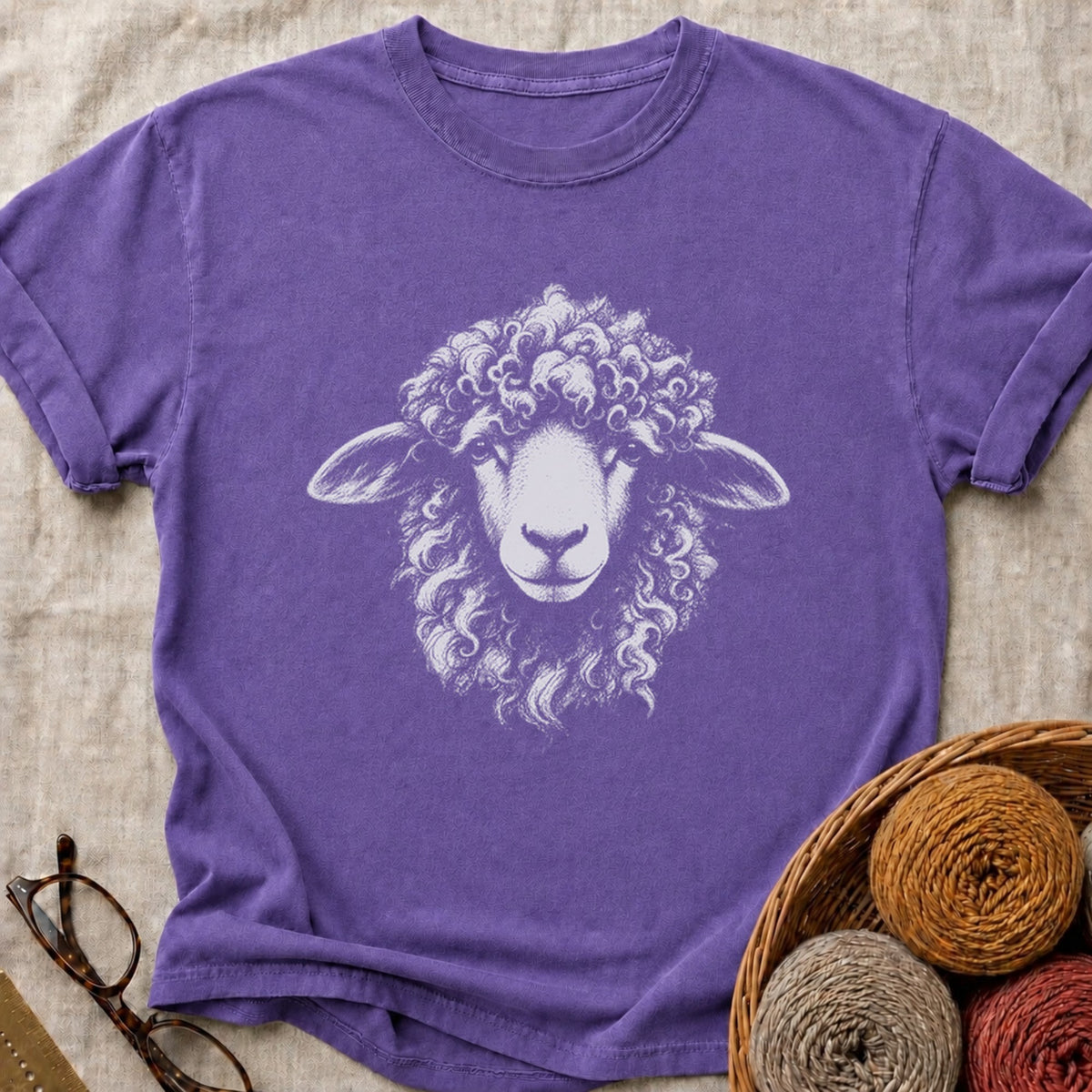 Curly Sheep T-Shirt in Grape