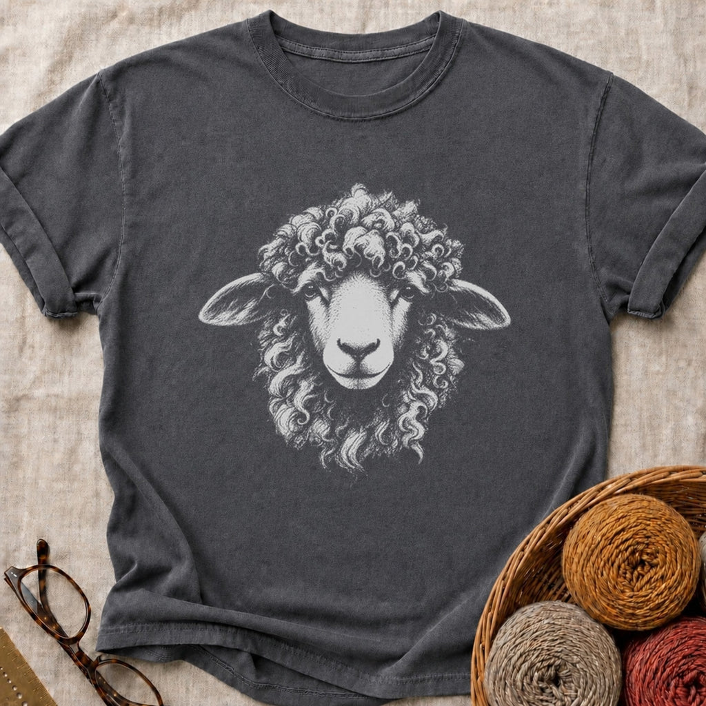 Curly Sheep T-Shirt in Pepper