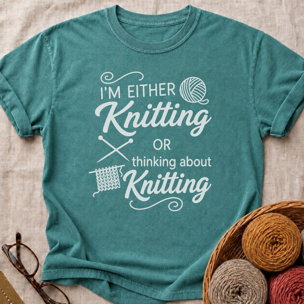Either Knitting T-Shirt in Blue Spruce