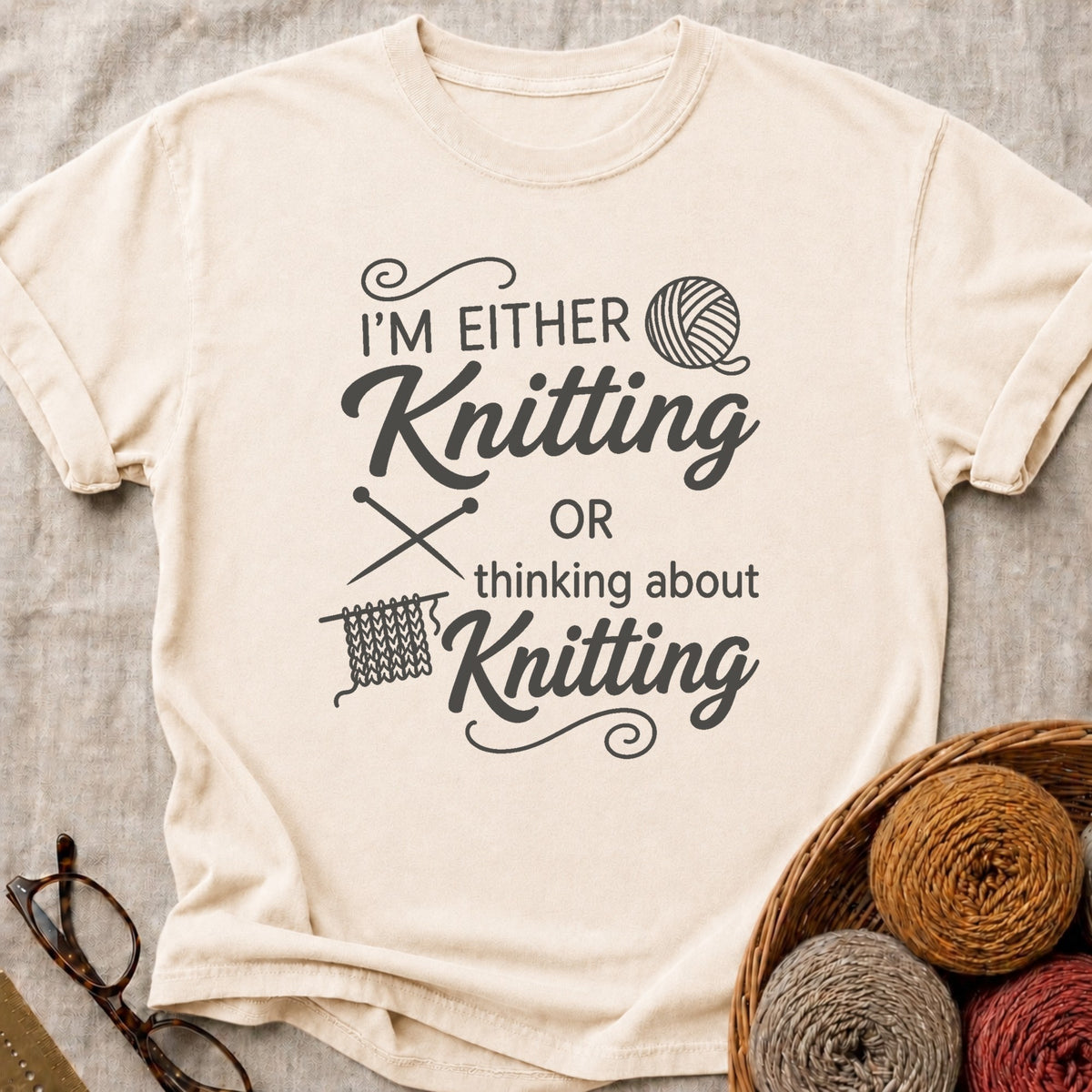 Either Knitting T-Shirt in Ivory