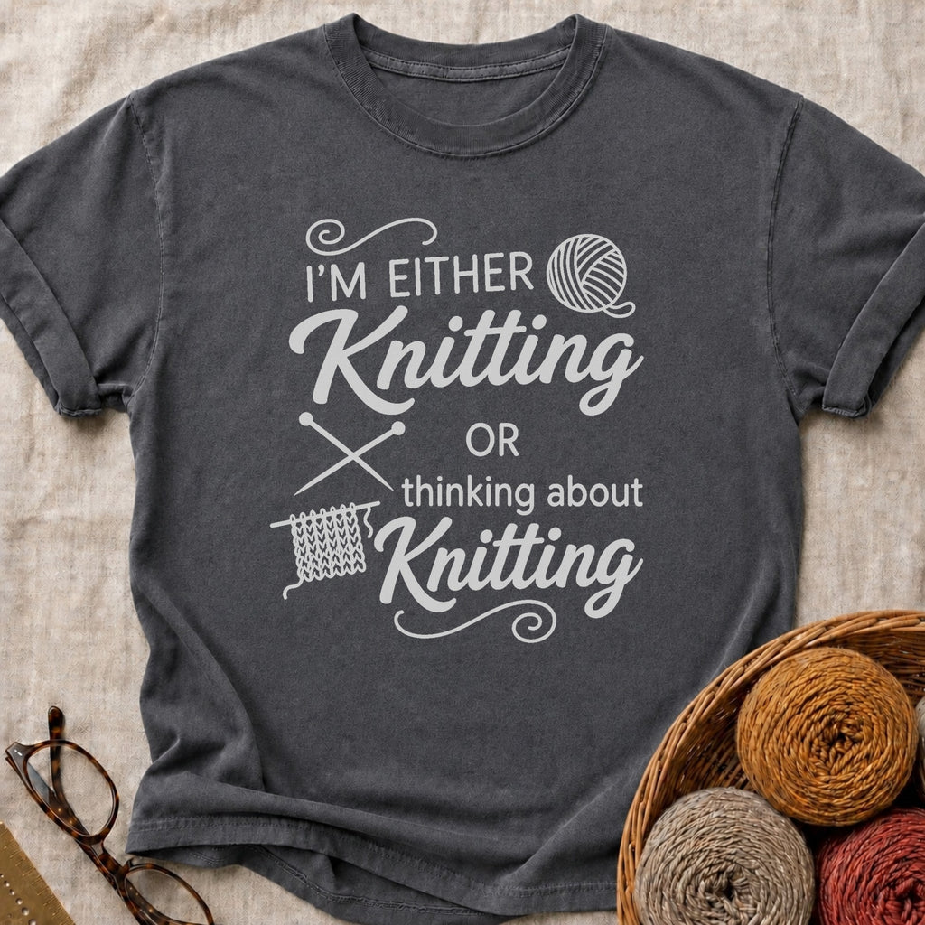 Either Knitting T-Shirt in Pepper