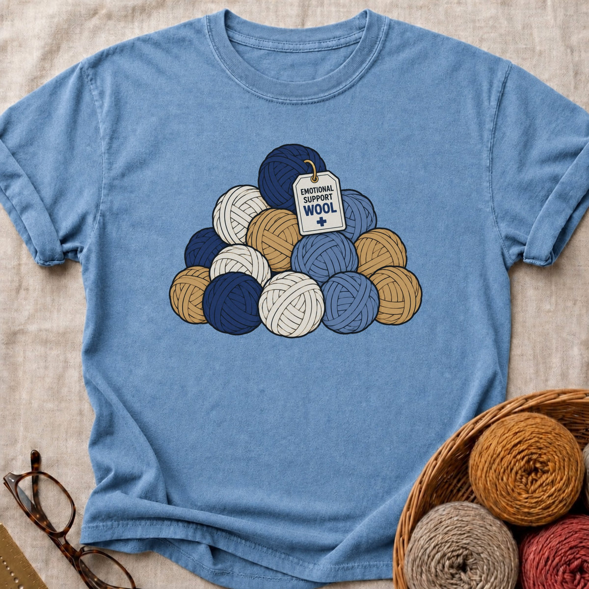 Emotional Support T-Shirt in Blue Jean