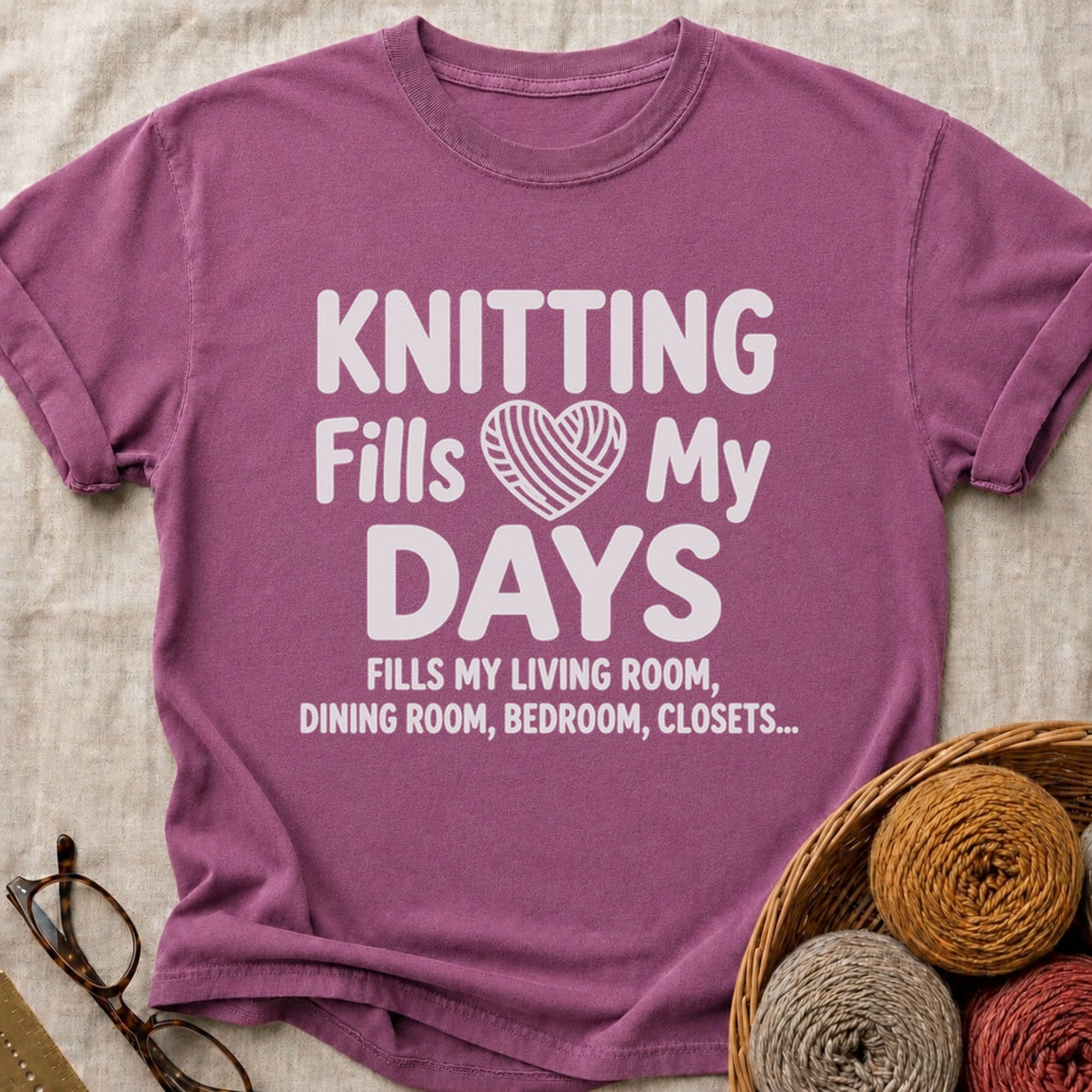Fills My Days T-Shirt in Berry
