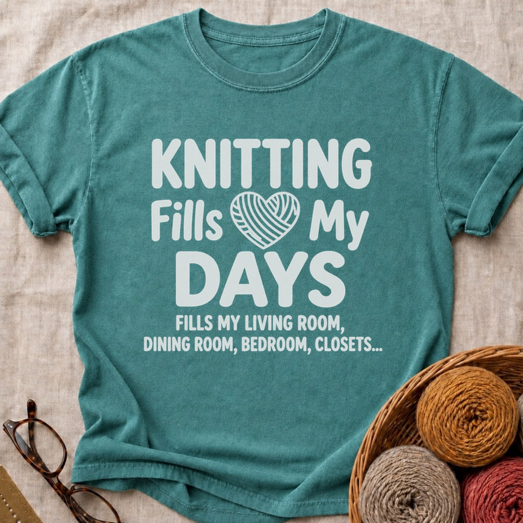 Fills My Days T-Shirt in Blue Spruce