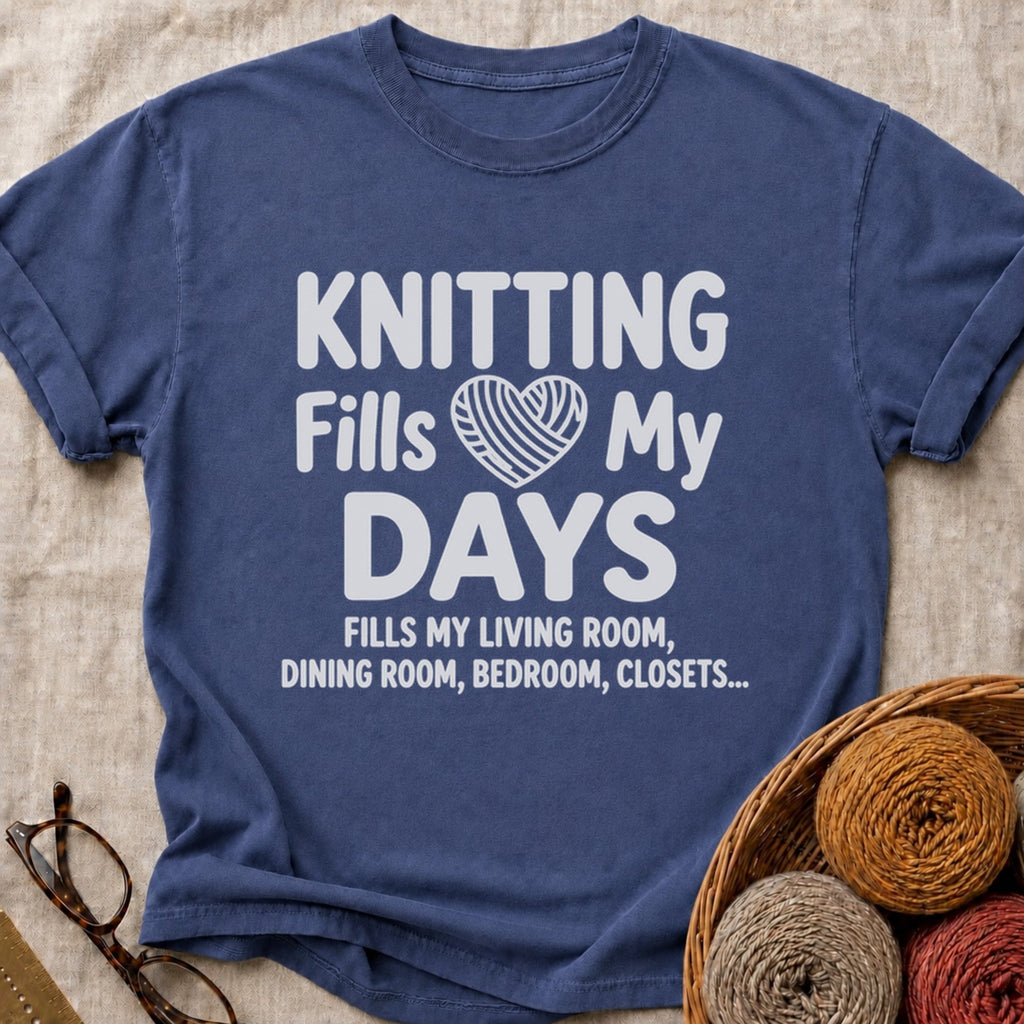 Fills My Days T-Shirt in True Navy