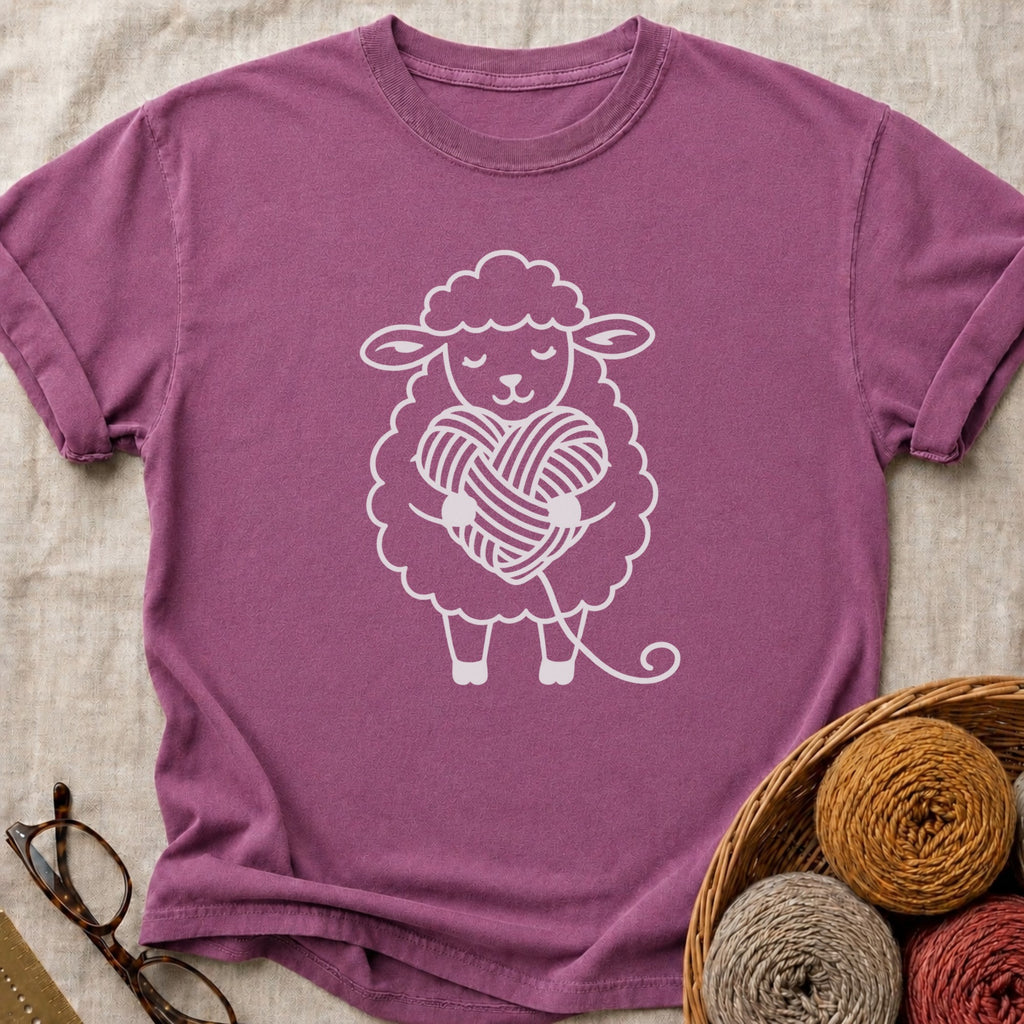 Fluff Heart T-Shirt in Berry