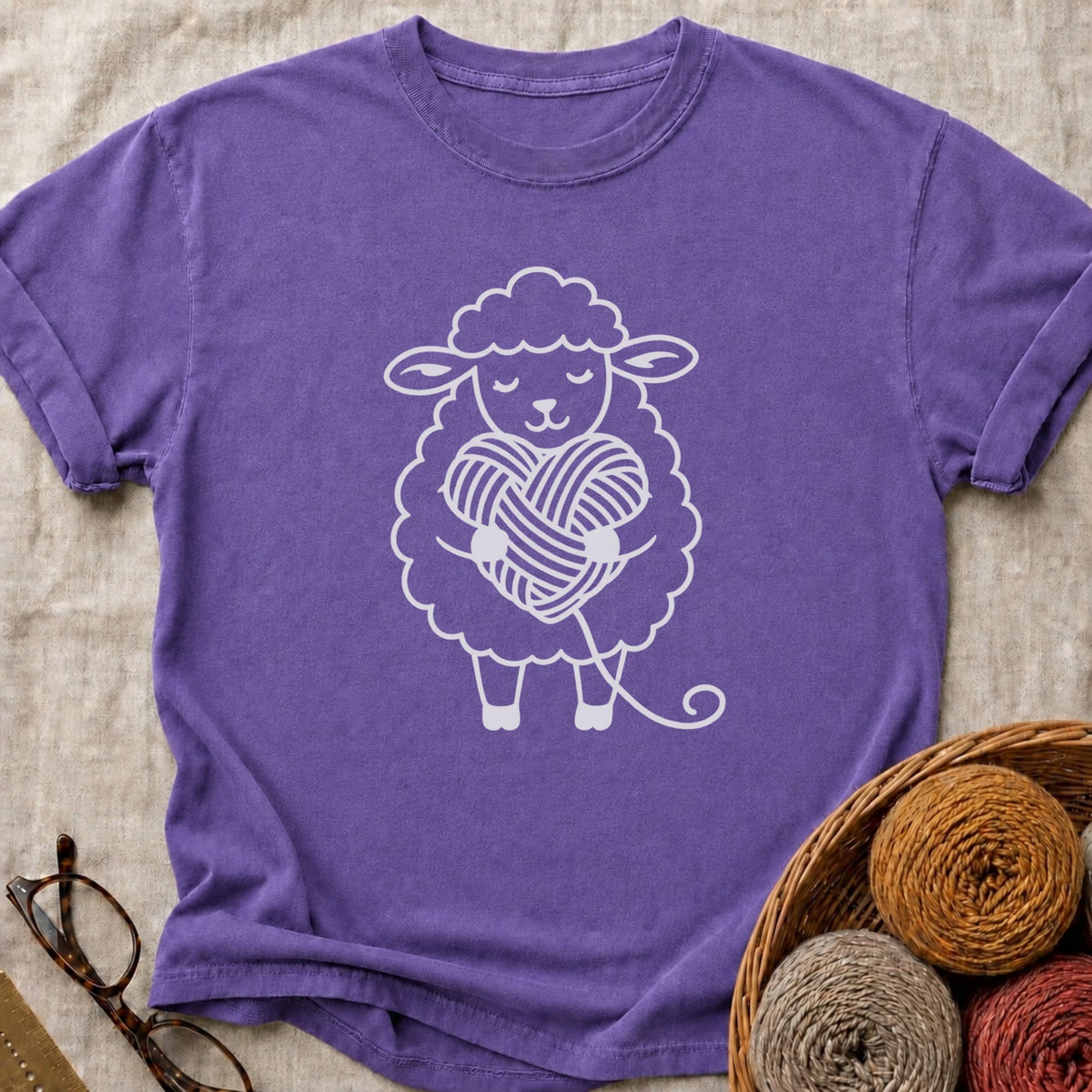 Fluff Heart T-Shirt in Grape