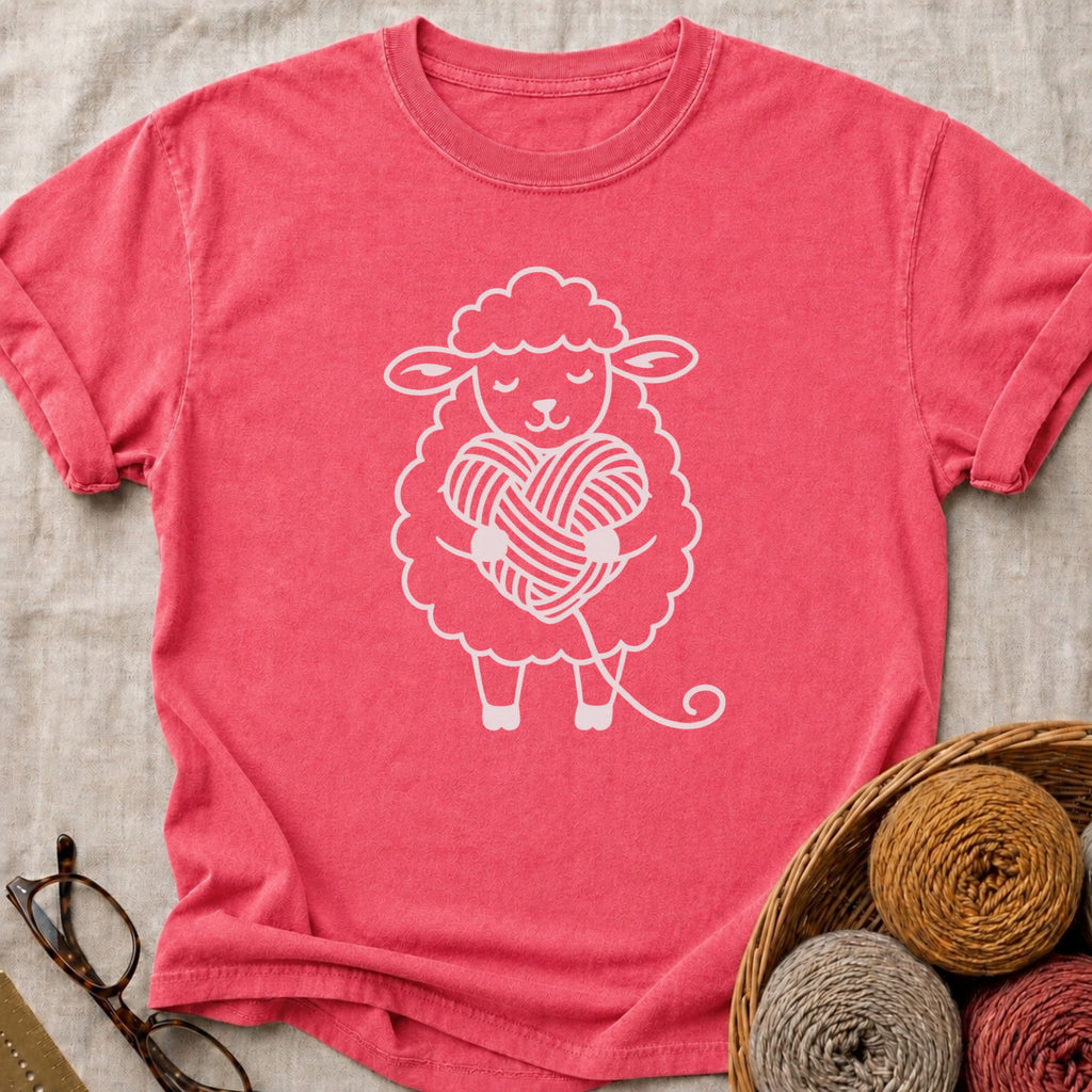 Fluff Heart T-Shirt in Watermelon