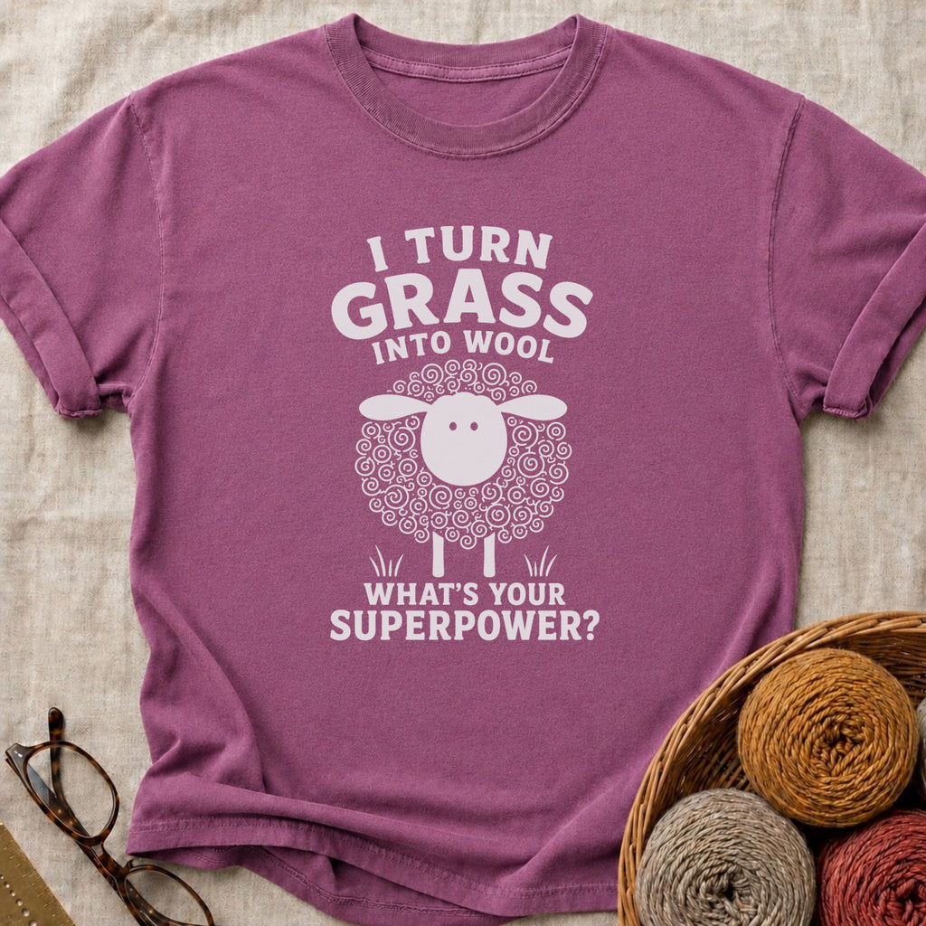Grass Into Wool T-Shirt in Berry