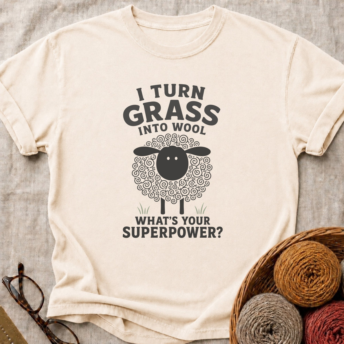 Grass Into Wool T-Shirt in Ivory