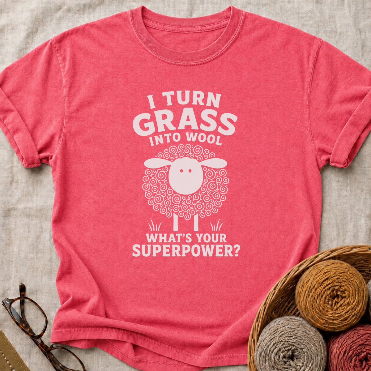 Grass Into Wool T-Shirt in Watermelon