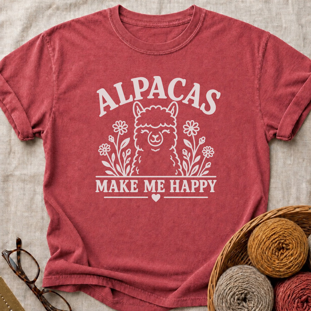 Happy Alpacas T-Shirt in Brick