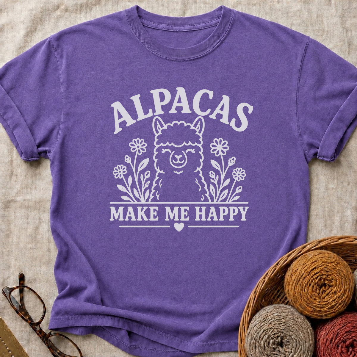 Happy Alpacas T-Shirt in Grape