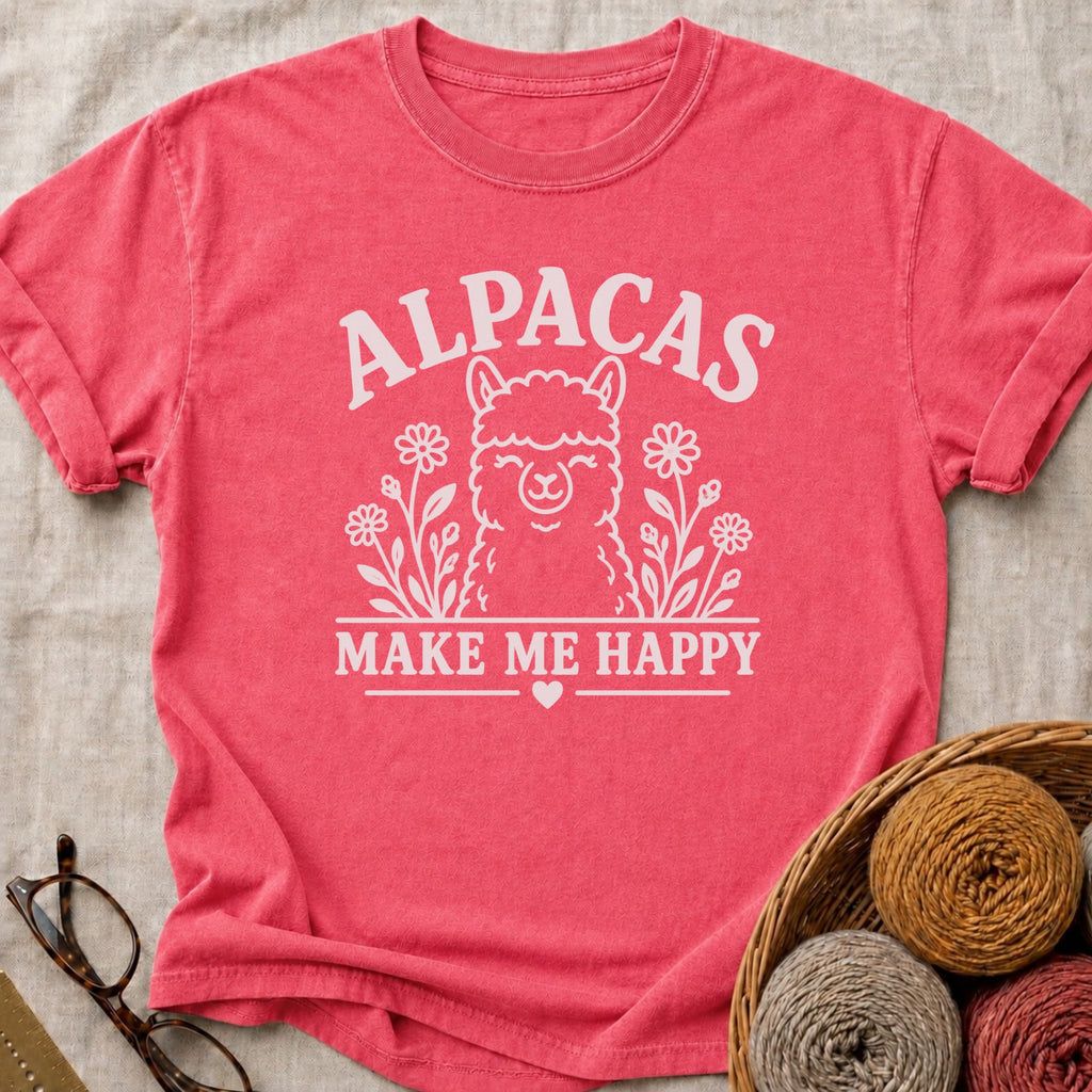 Happy Alpacas T-Shirt in Watermelon