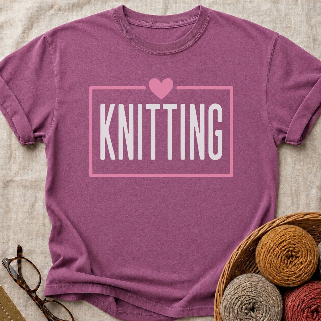 Heart of Knitting T-Shirt in Berry