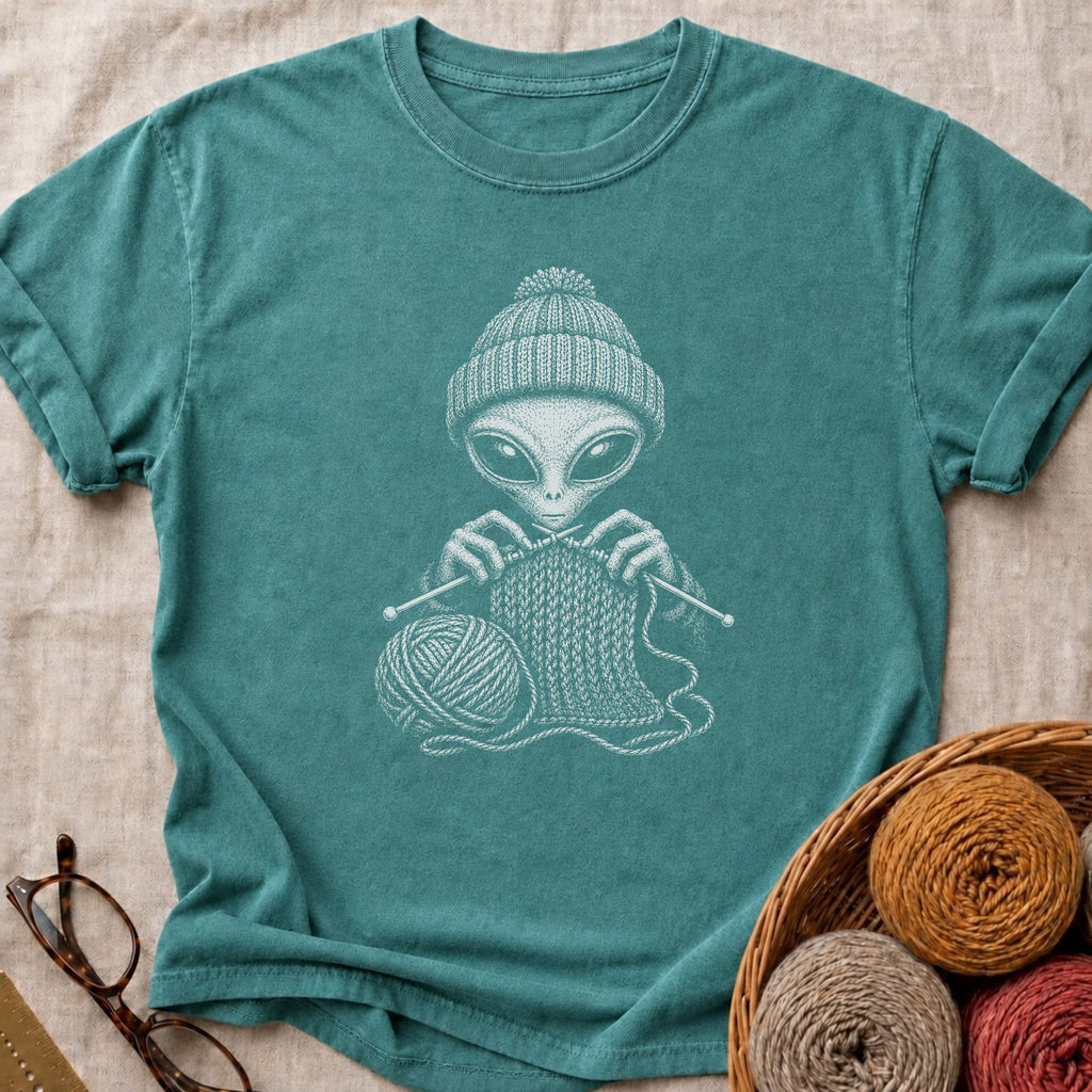 Knit Alien T-Shirt in Blue Spruce