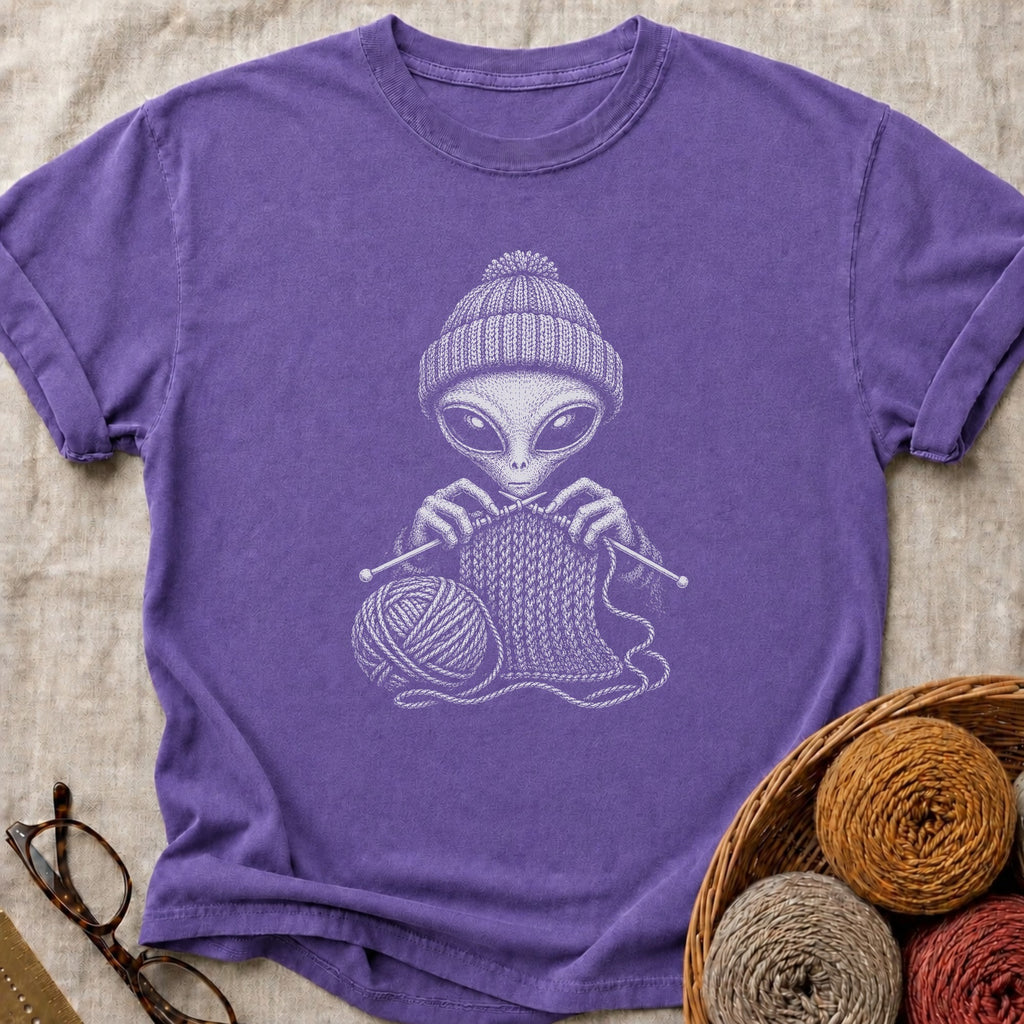 Knit Alien T-Shirt in Grape