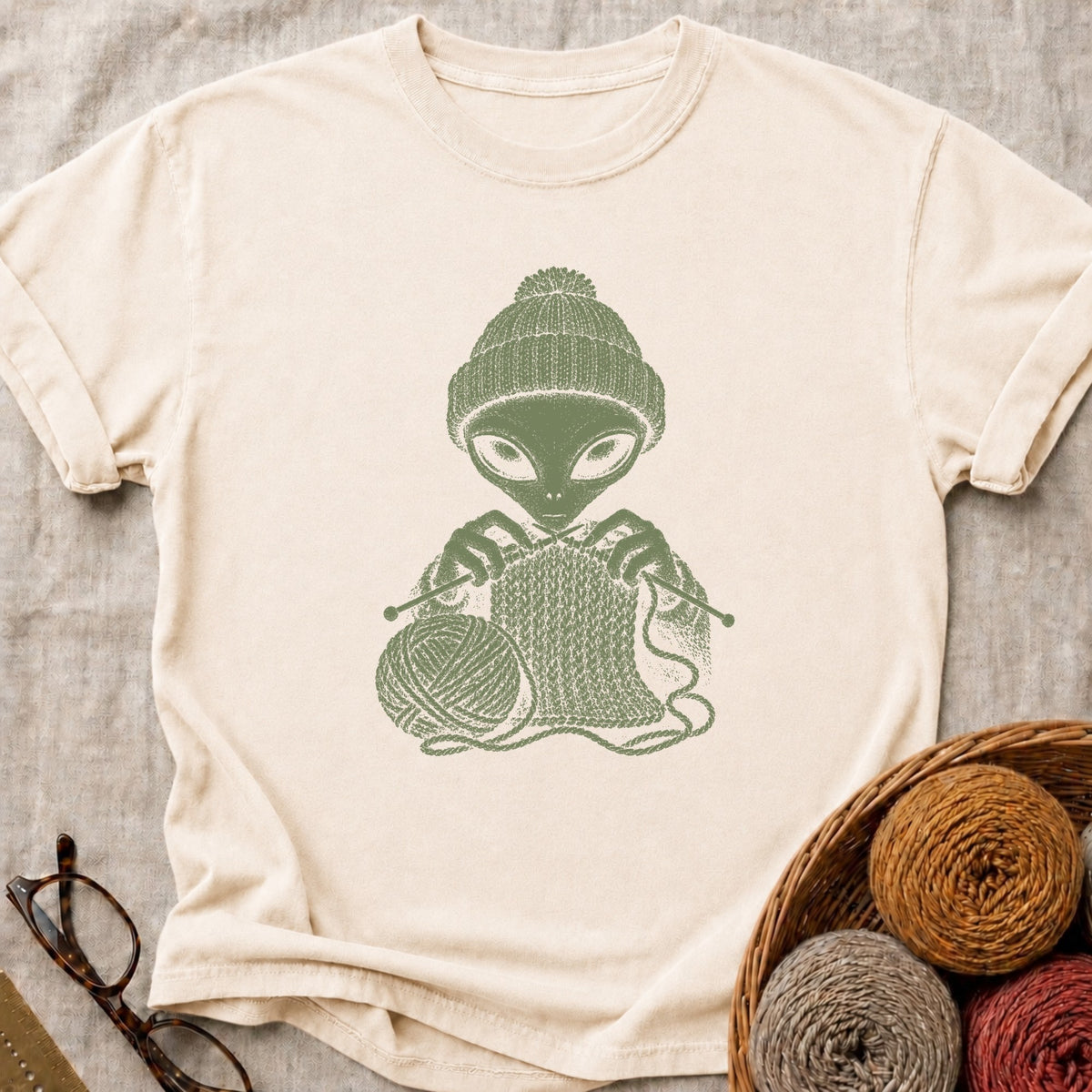 Knit Alien T-Shirt in Ivory
