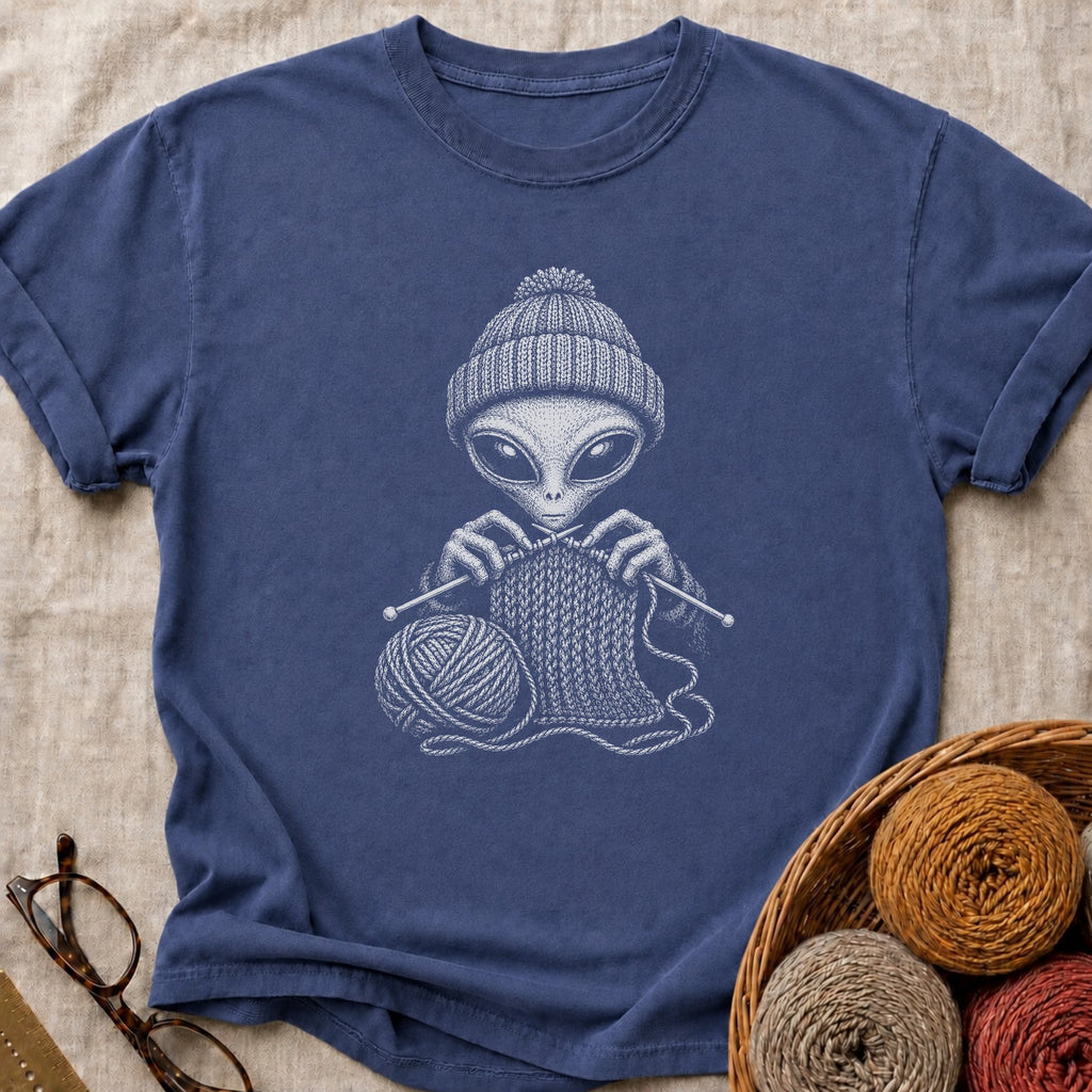 Knit Alien T-Shirt in True Navy