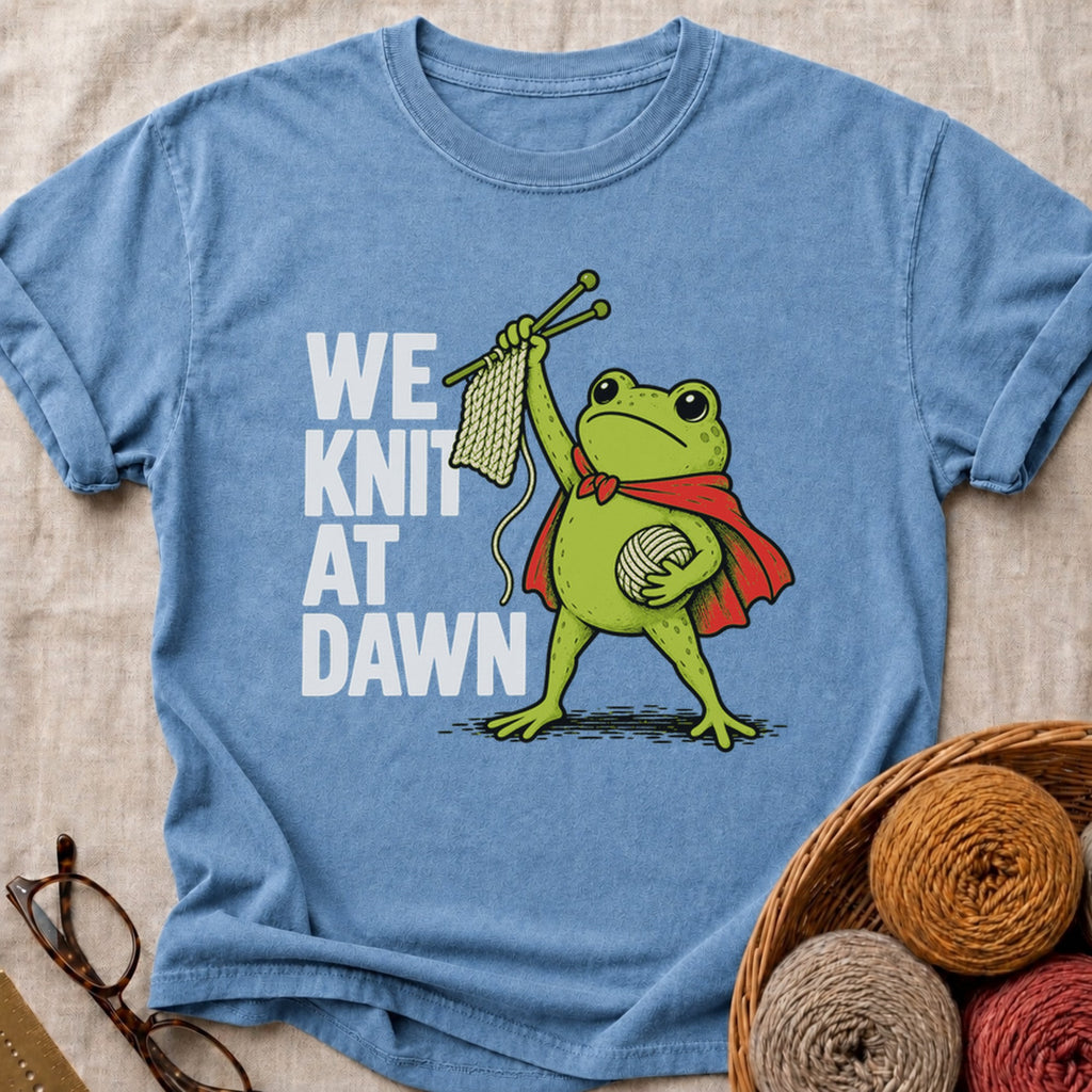 Knit At Dawn T-Shirt in Blue Jean