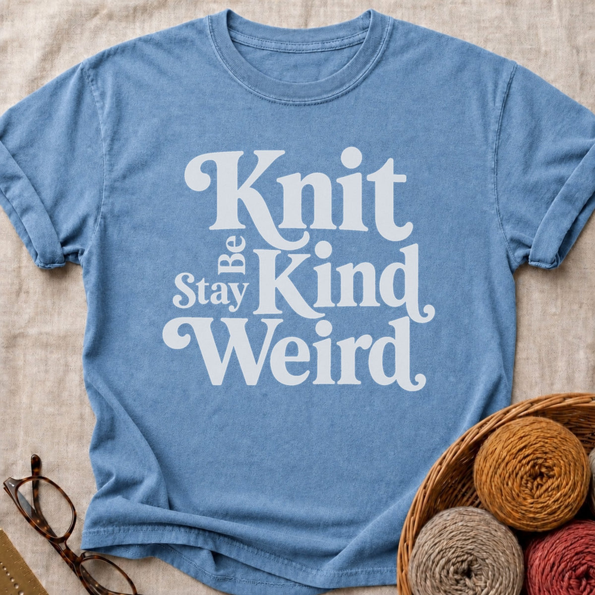 Knit Be Kind T-Shirt in Blue Jean