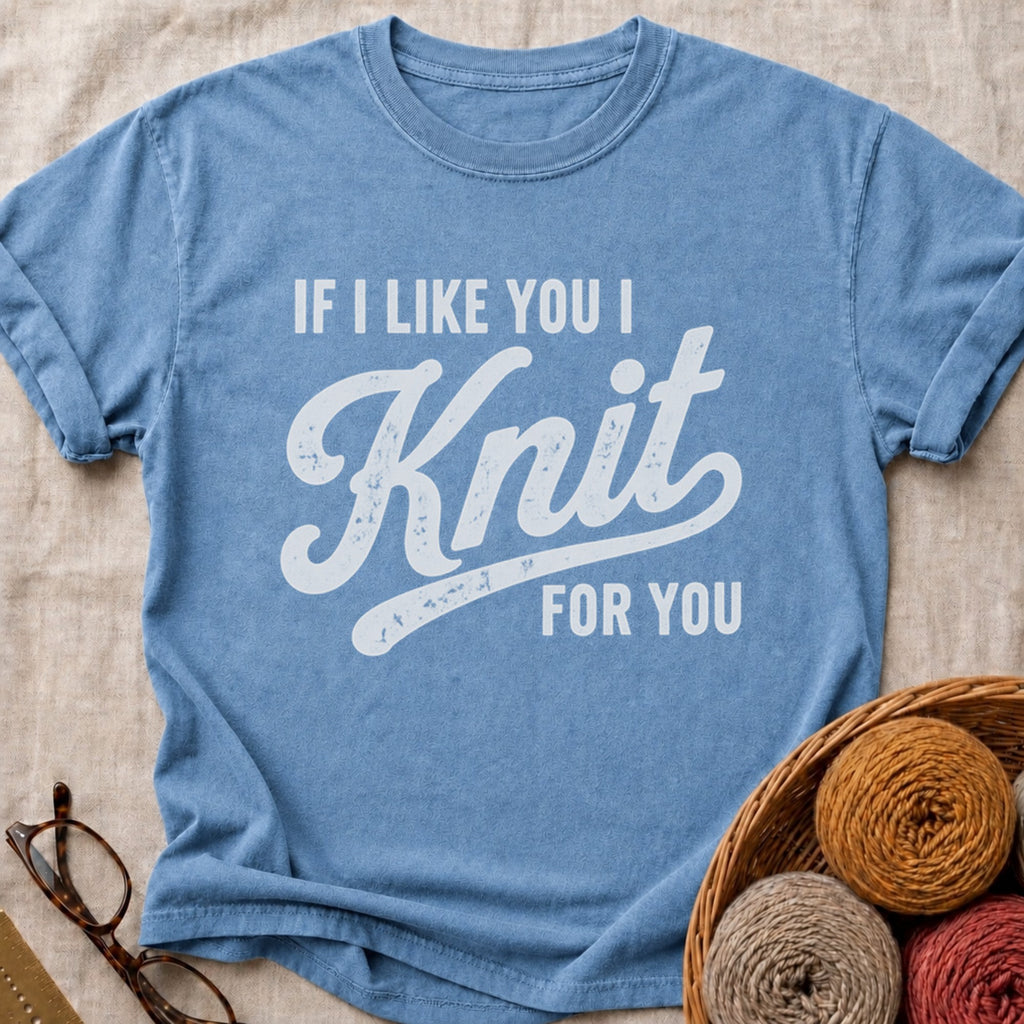 Knit For You T-Shirt in Blue Jean