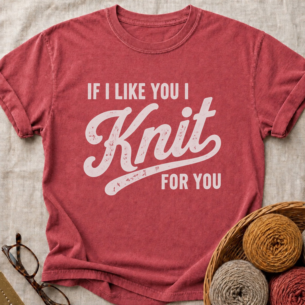Knit For You T-Shirt in Brick