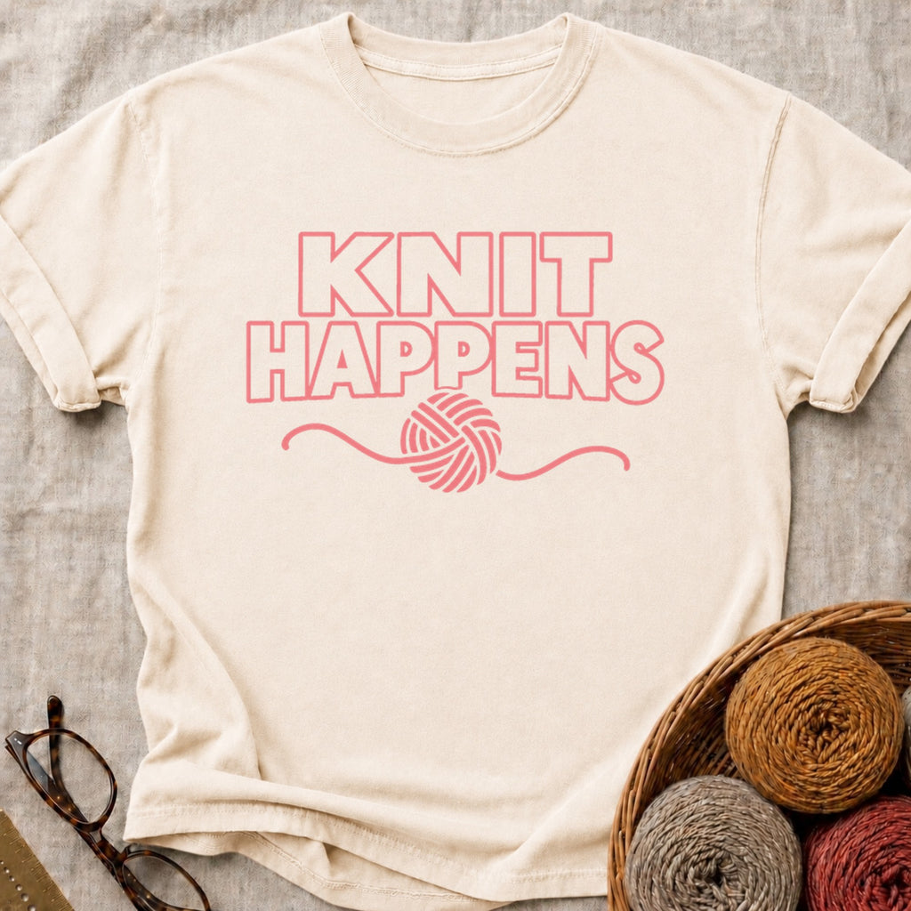 Knit Happens Yarn T-Shirt in Ivory