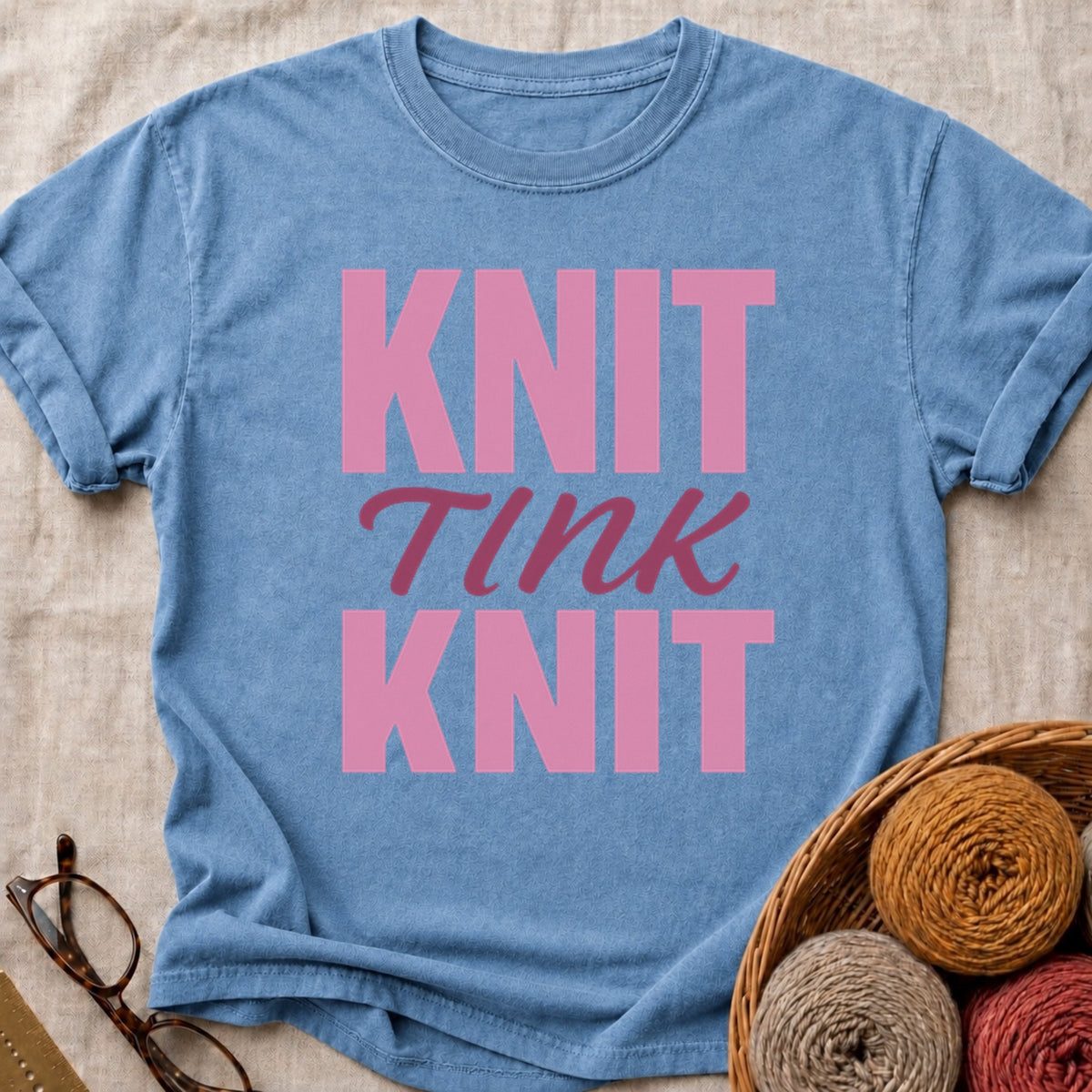 Knit Tink Knit T-Shirt in Blue Jean