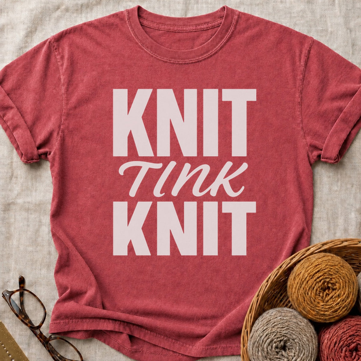 Knit Tink Knit T-Shirt in Brick