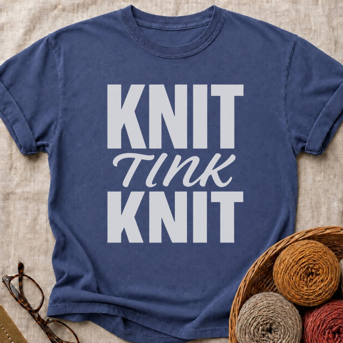 Knit Tink Knit T-Shirt in True Navy