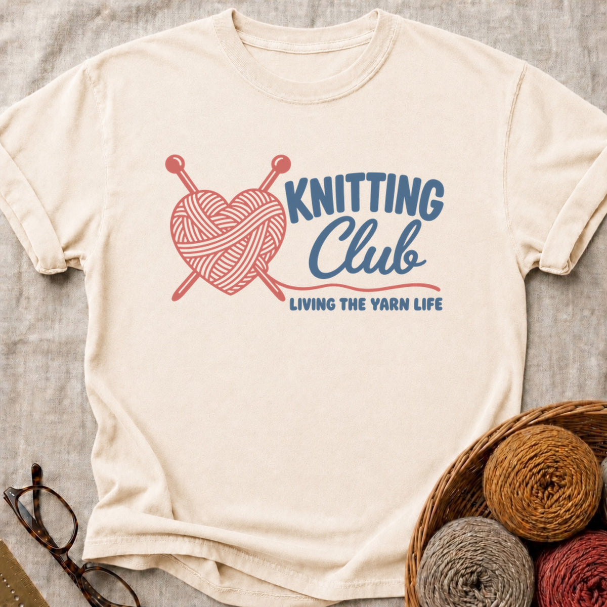 Knitting Club T-Shirt in Ivory