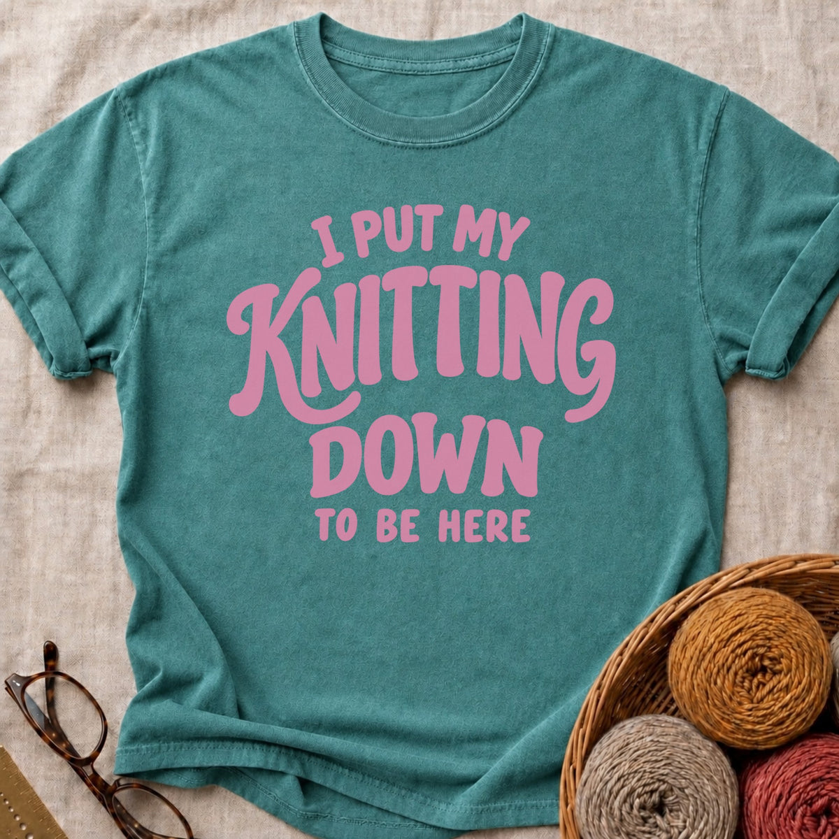 Knitting Down T-Shirt in Blue Spruce