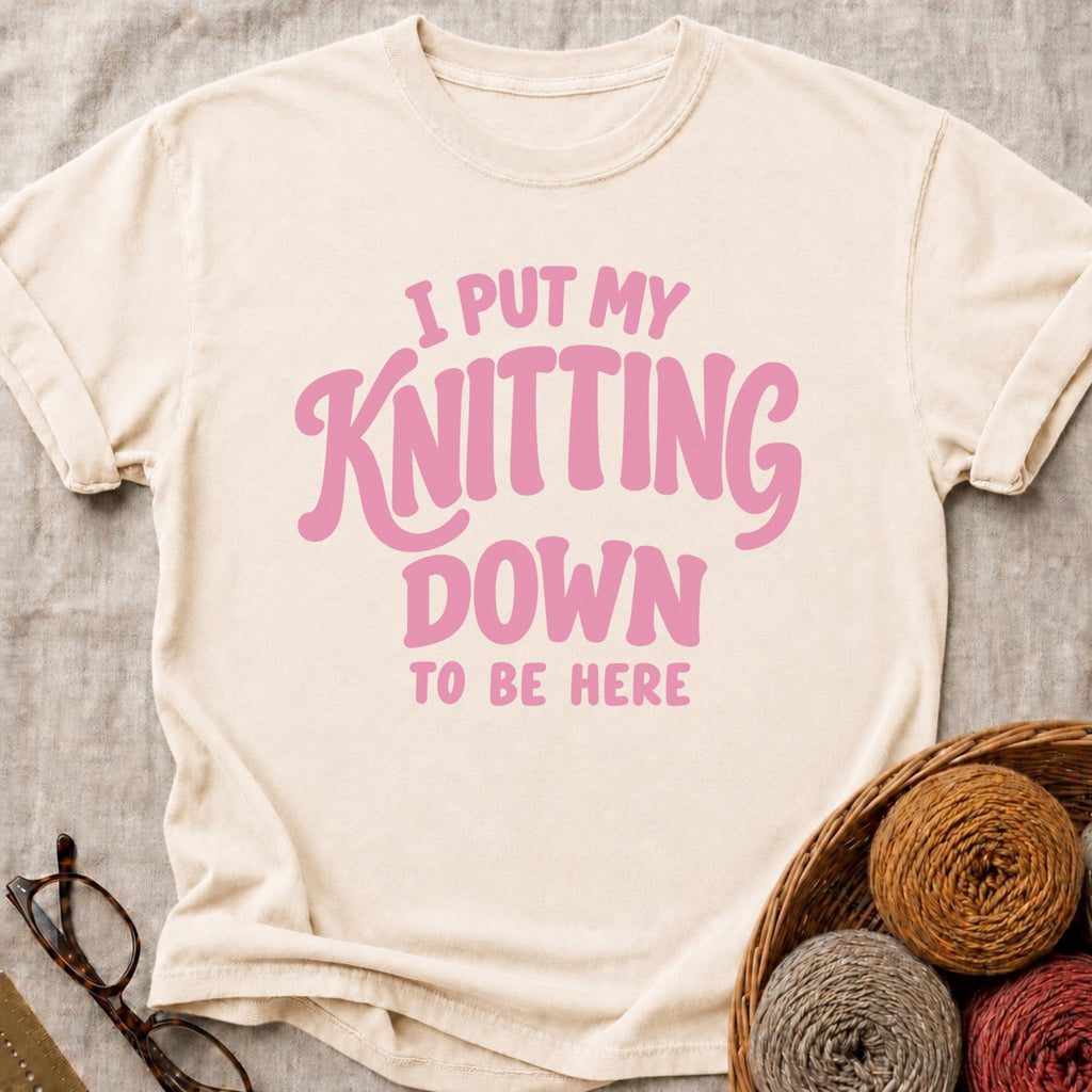 Knitting Down T-Shirt in Ivory
