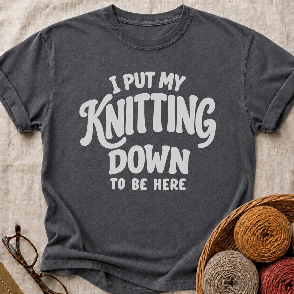 Knitting Down T-Shirt in Pepper