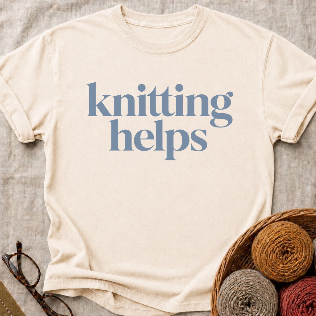 Knitting Helps Bold T-Shirt in Ivory