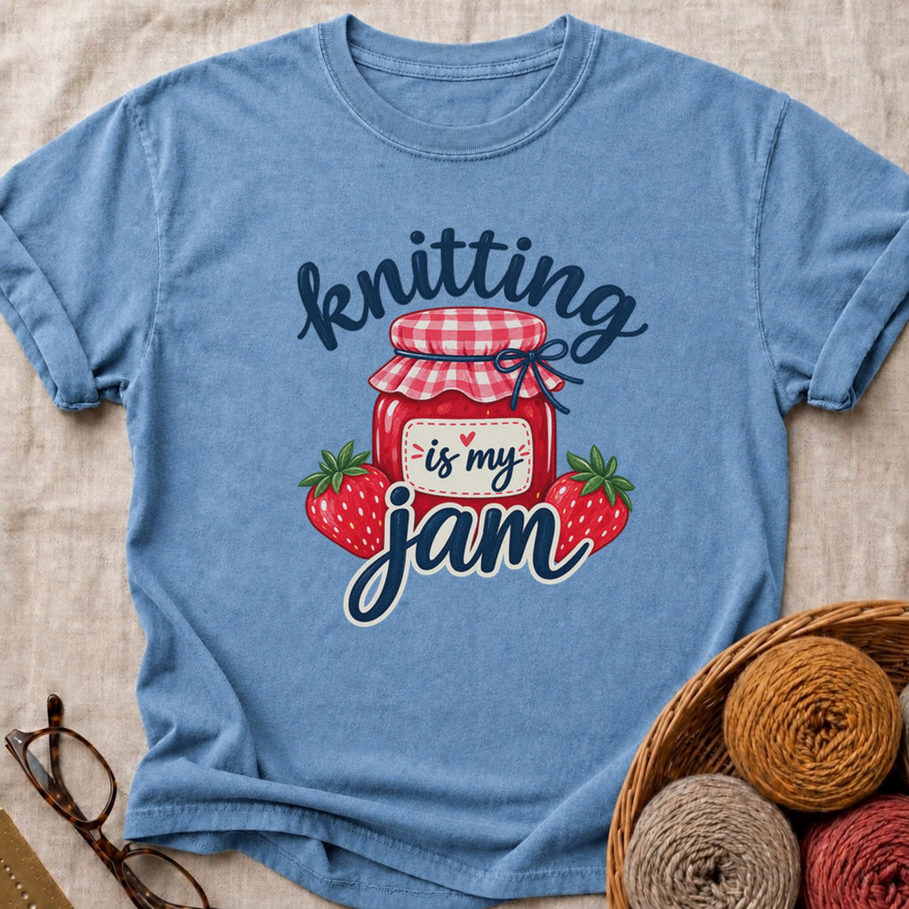 Knitting Jam T-Shirt in Blue Jean