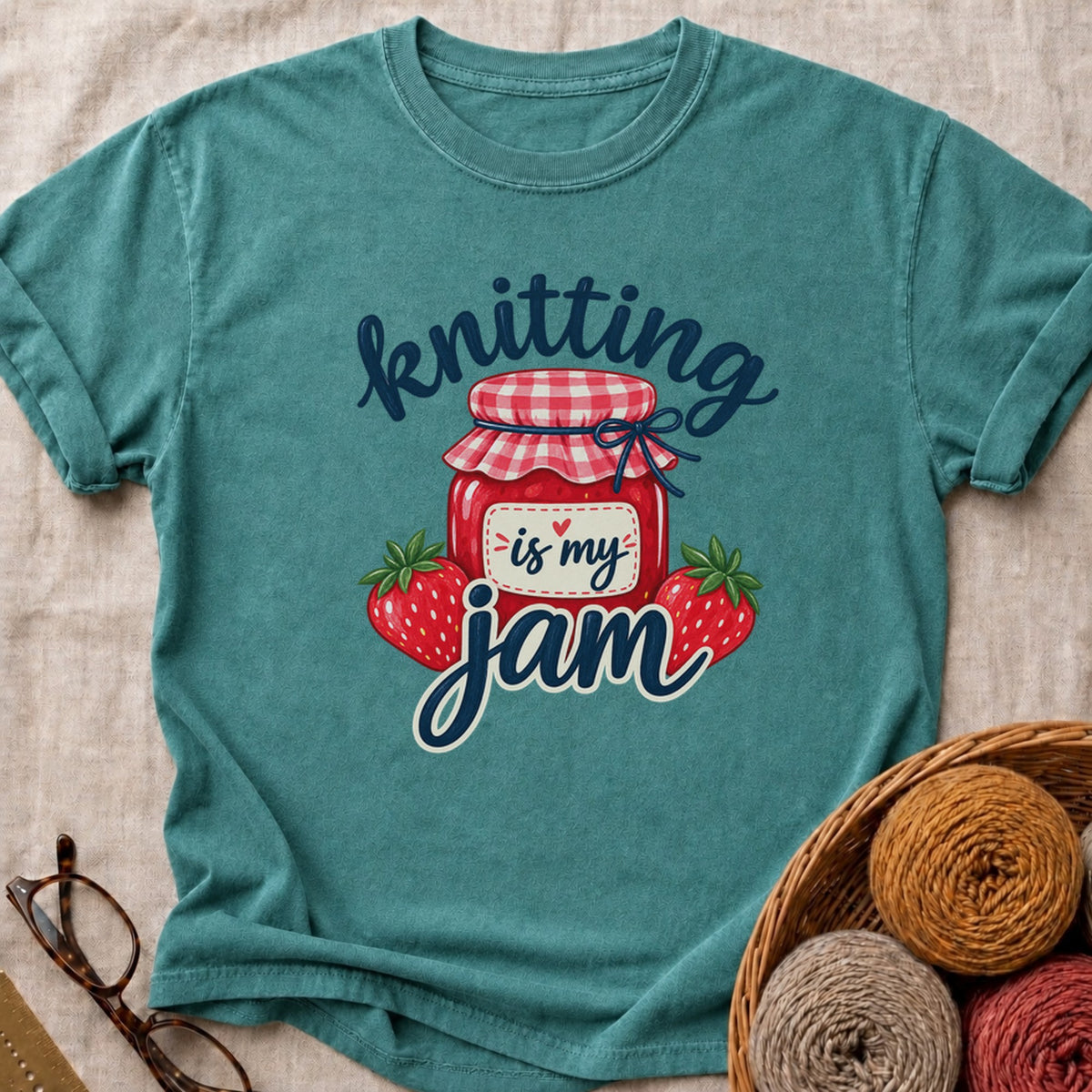 Knitting Jam T-Shirt in Blue Spruce