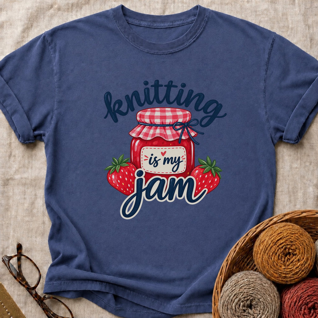 Knitting Jam T-Shirt in True Navy